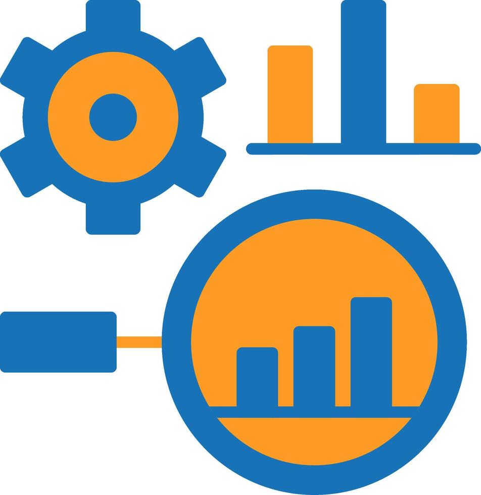 Market Research Flat Two Color Icon vector