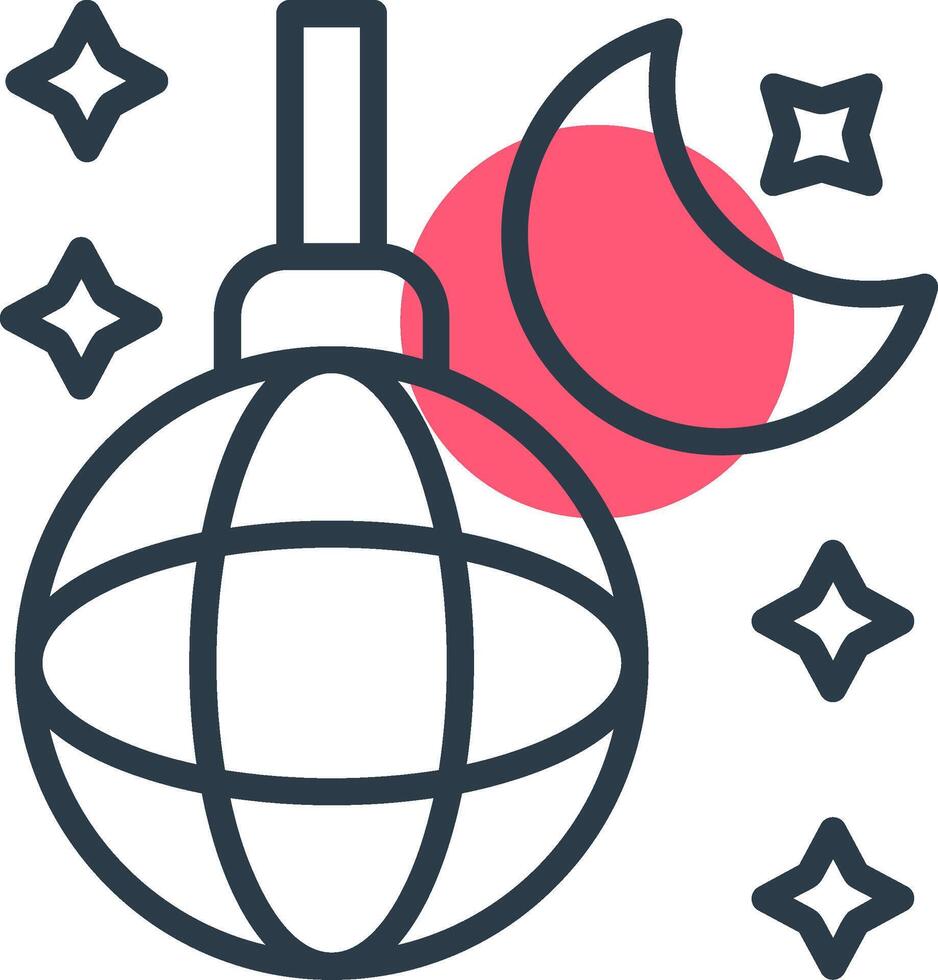 Nightlife Line with small circle background Icon vector
