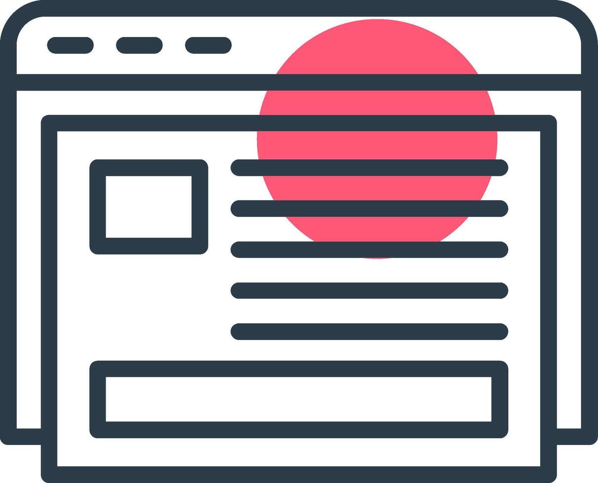 Blogging Line with small circle background Icon vector