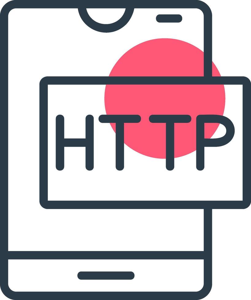 Http Line with small circle background Icon vector