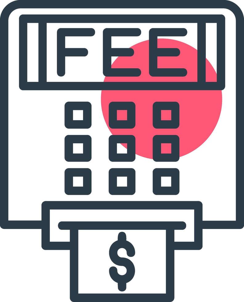 Atm Fees Line with small circle background Icon vector