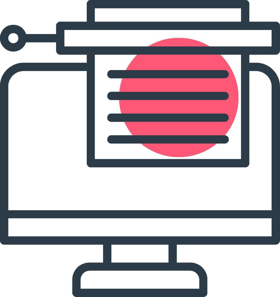 Bots Copywriting Line with small circle background Icon vector