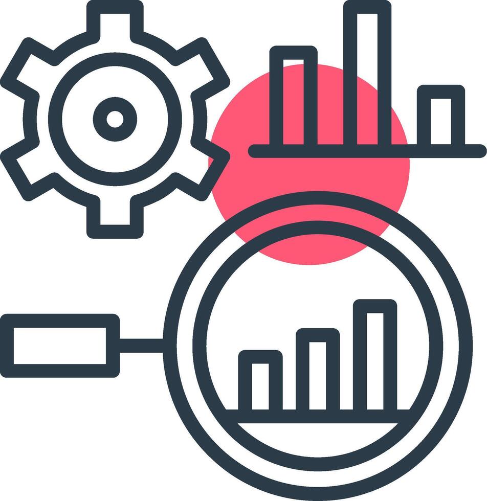 Market Research Line with small circle background Icon vector