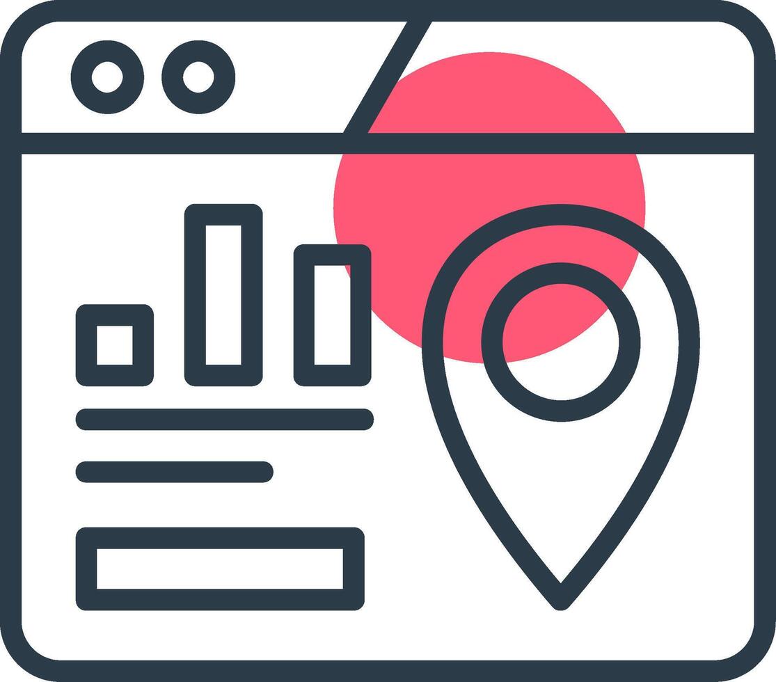 Map Pack Line with small circle background Icon vector