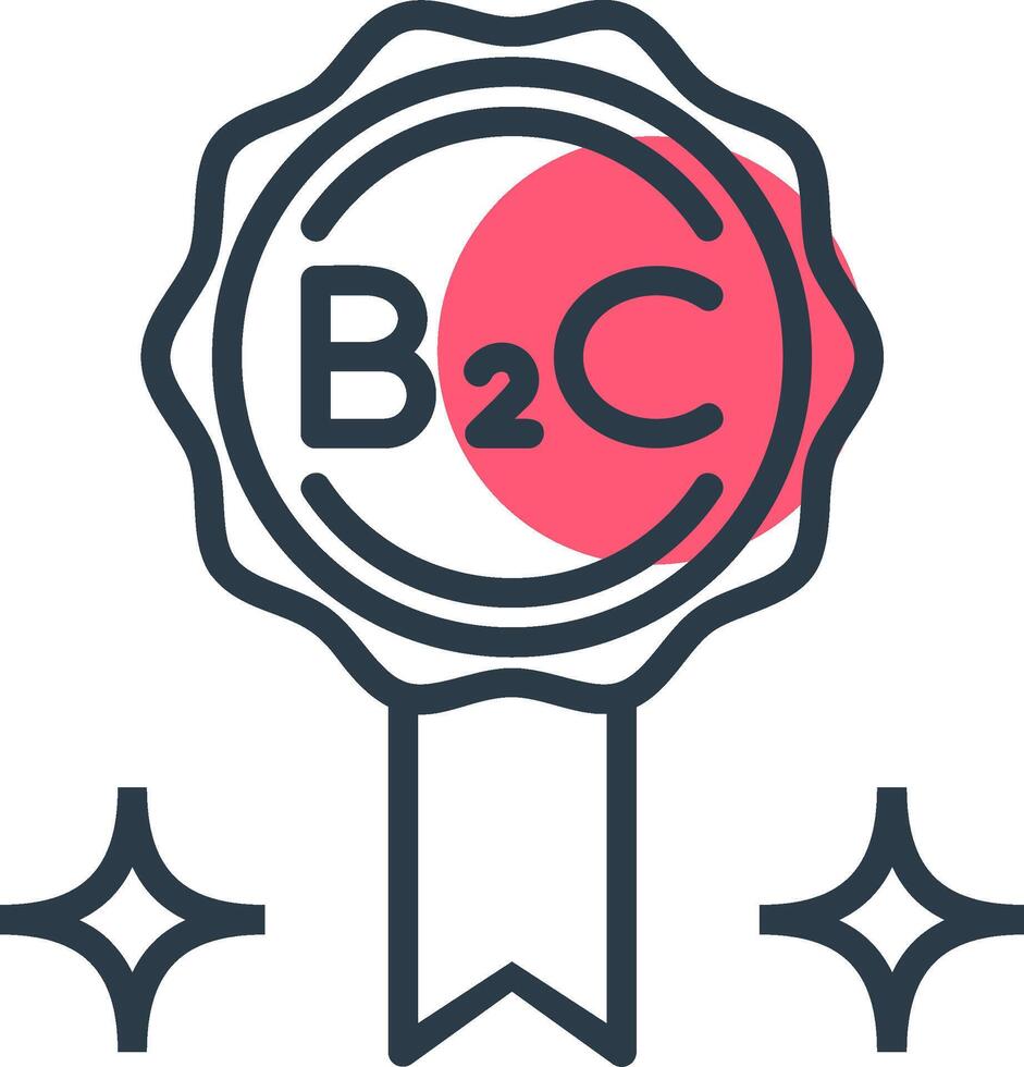 B2C Line with small circle background Icon vector