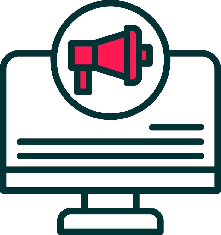 Online Pr Line Half Filled Icon vector