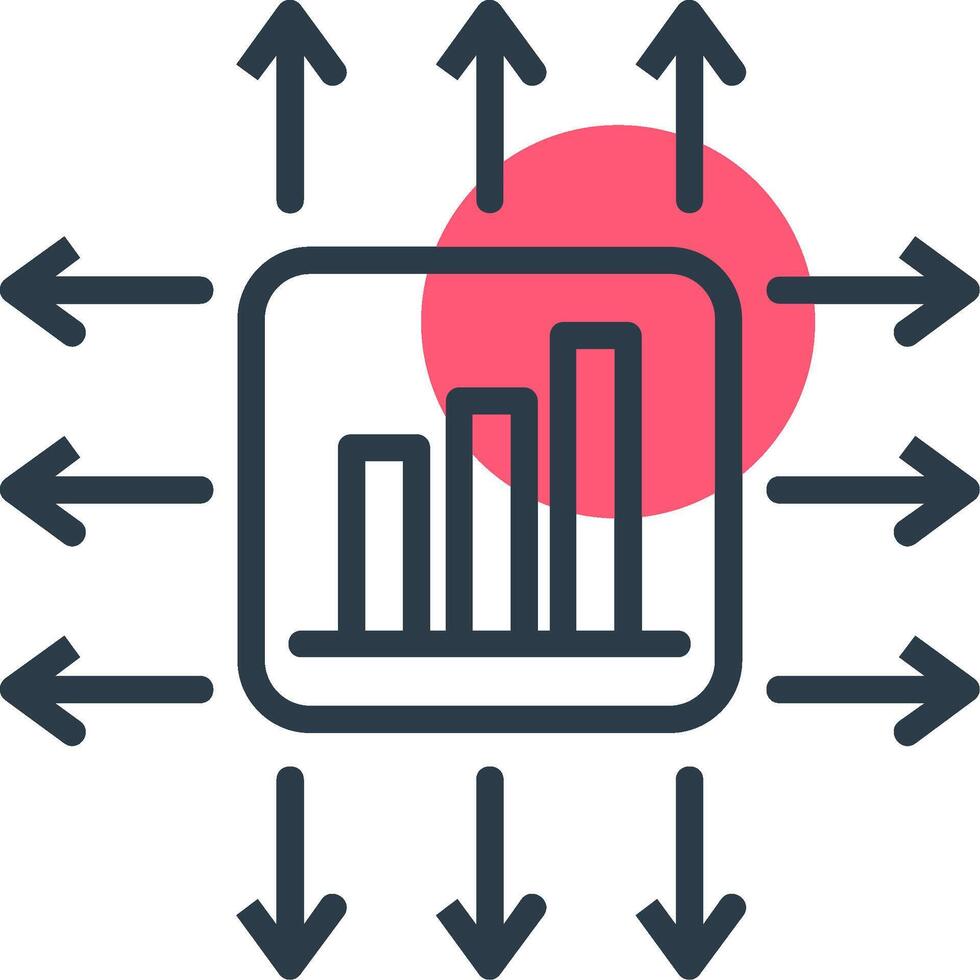 Performance Marketer Line with small circle background Icon vector