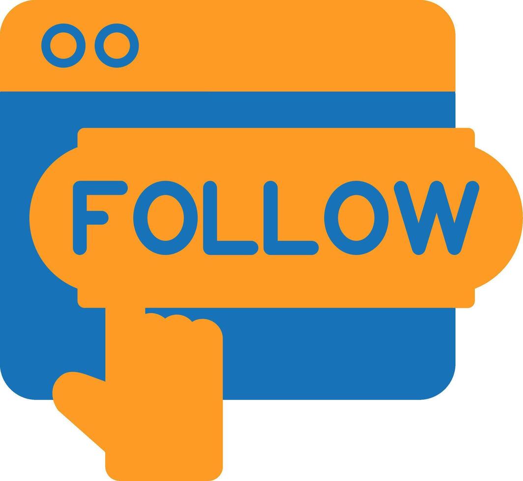 Do Follow Flat Two Color Icon vector