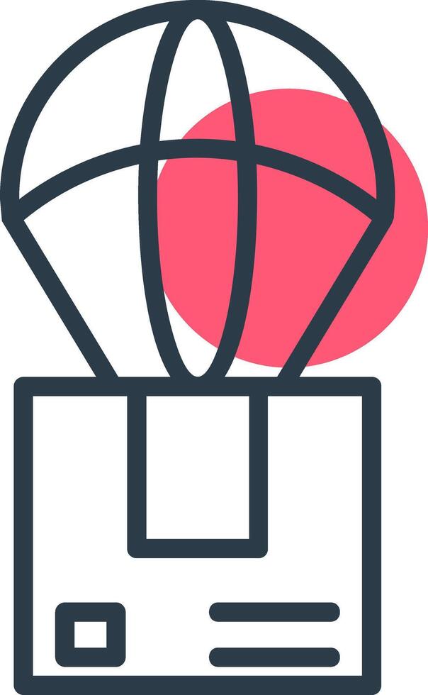 Dropshipper Line with small circle background Icon vector