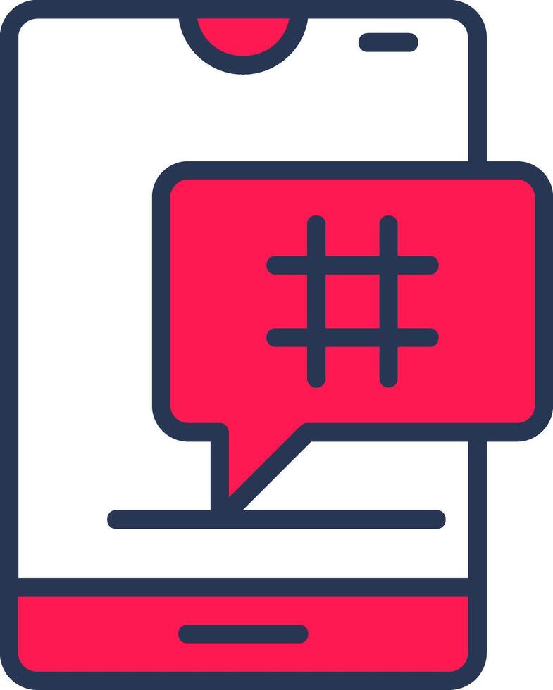 Hashtag Line Half Filled Icon vector