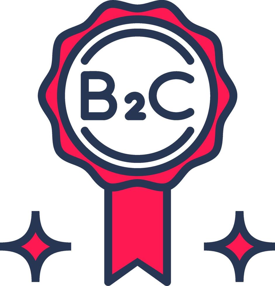 B2C Line Half Filled Icon vector