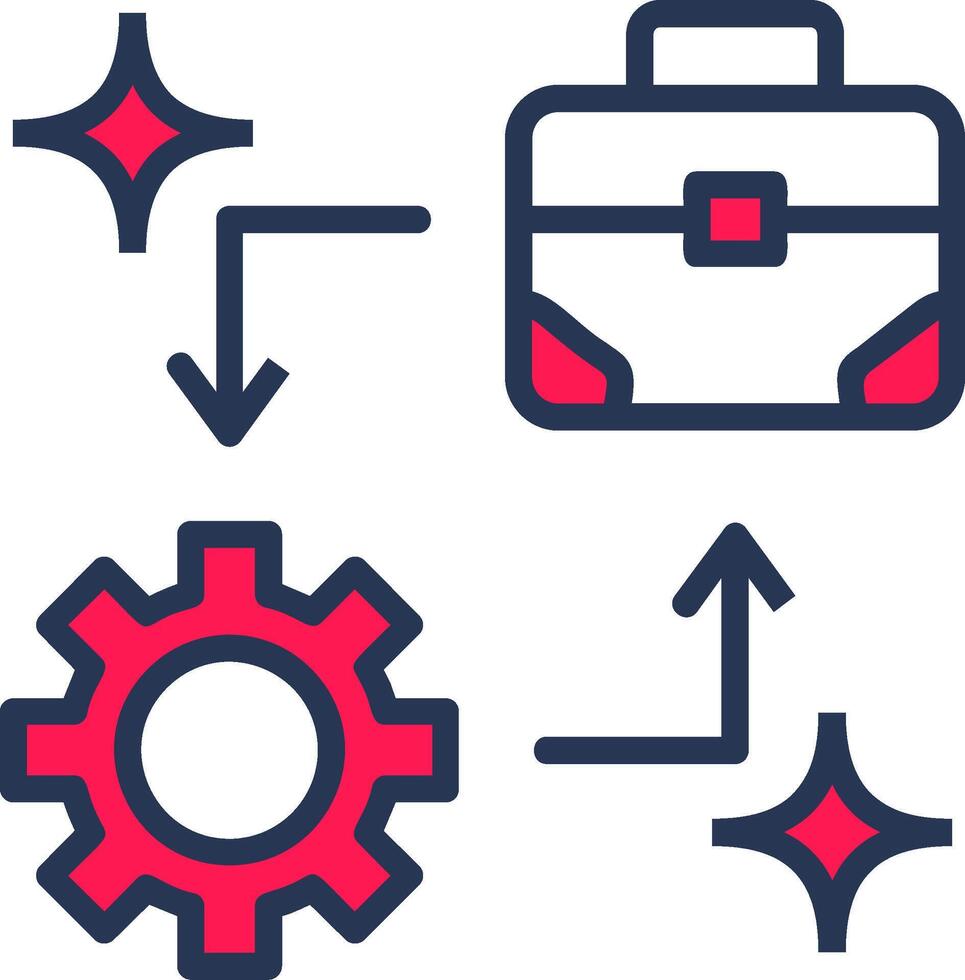 Business Development Line Half Filled Icon vector