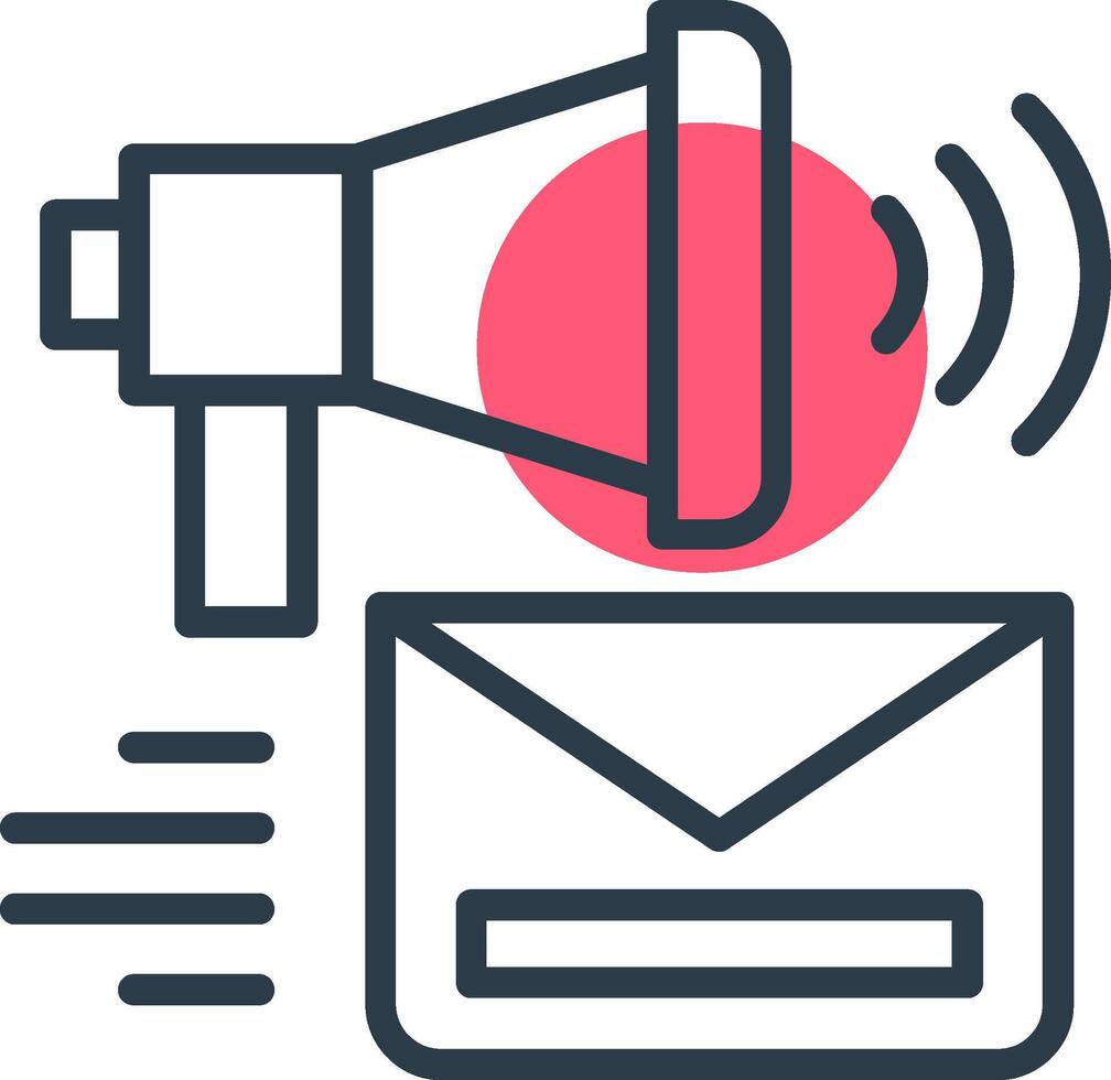 Email Marketing Line with small circle background Icon vector