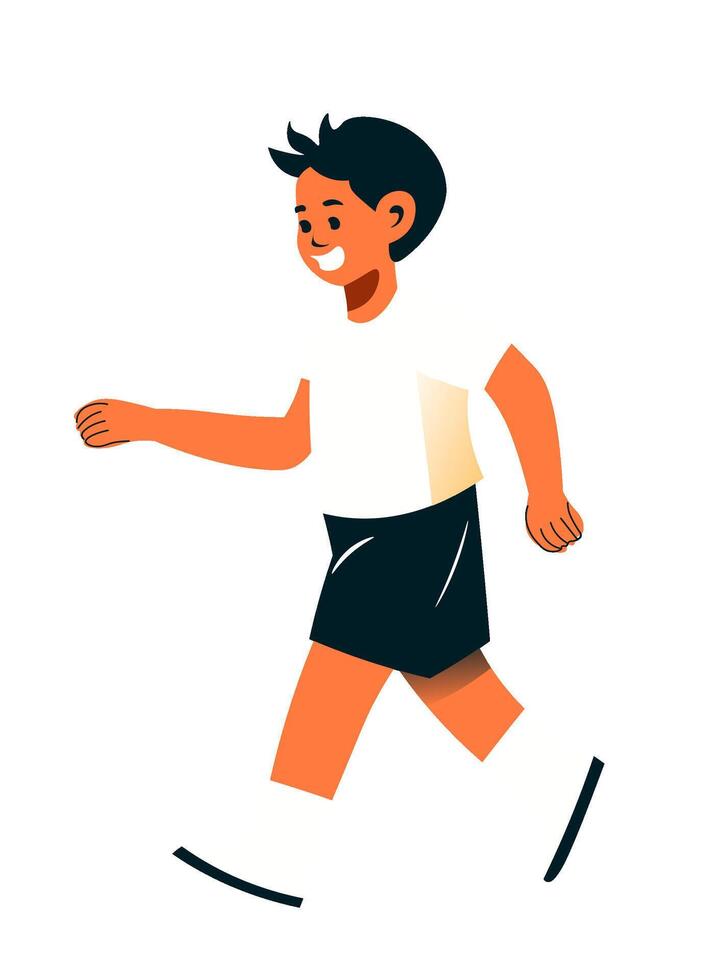 Boy walking in casual clothes vector