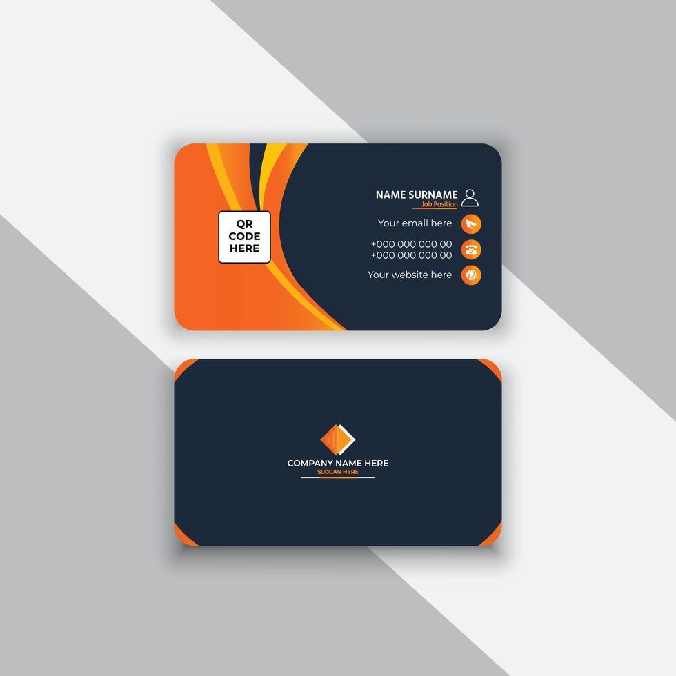 Modern business card design, Creative modern clean corporate double-side business card template vector