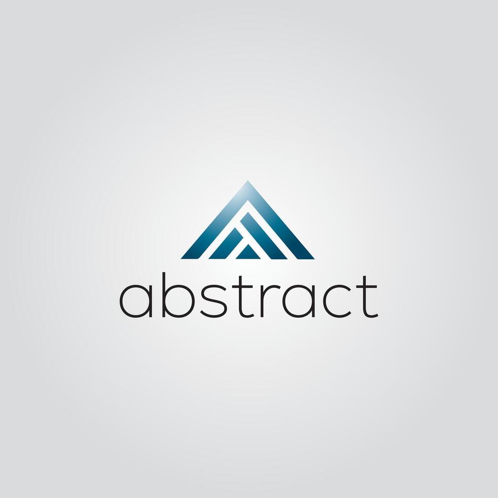 a white background with a blue triangle that says abstract . vector
