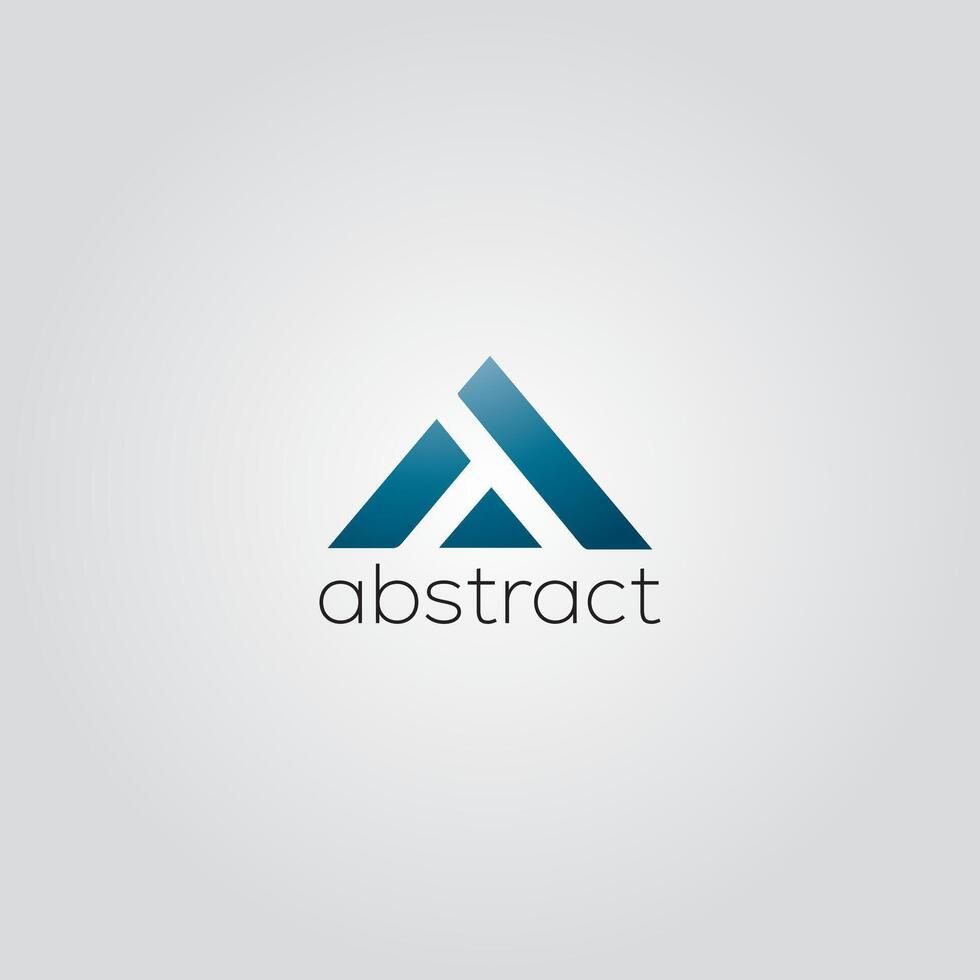 a white background with a blue triangle that says abstract . vector