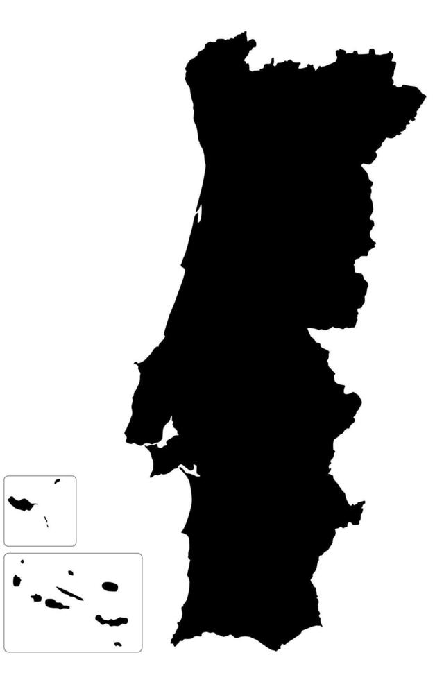 Silhouette of a Portugal Country land Map vector
