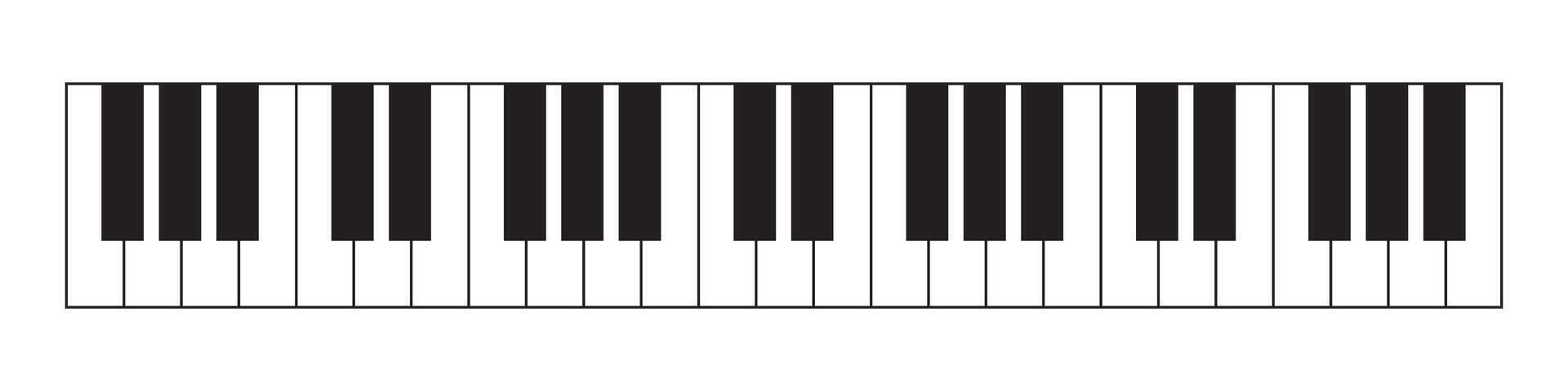 Piano Keyboard Outline top view vector