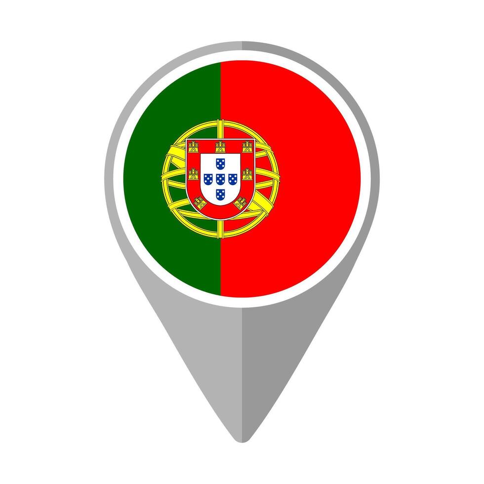 Portugal Flag on Location Pin vector