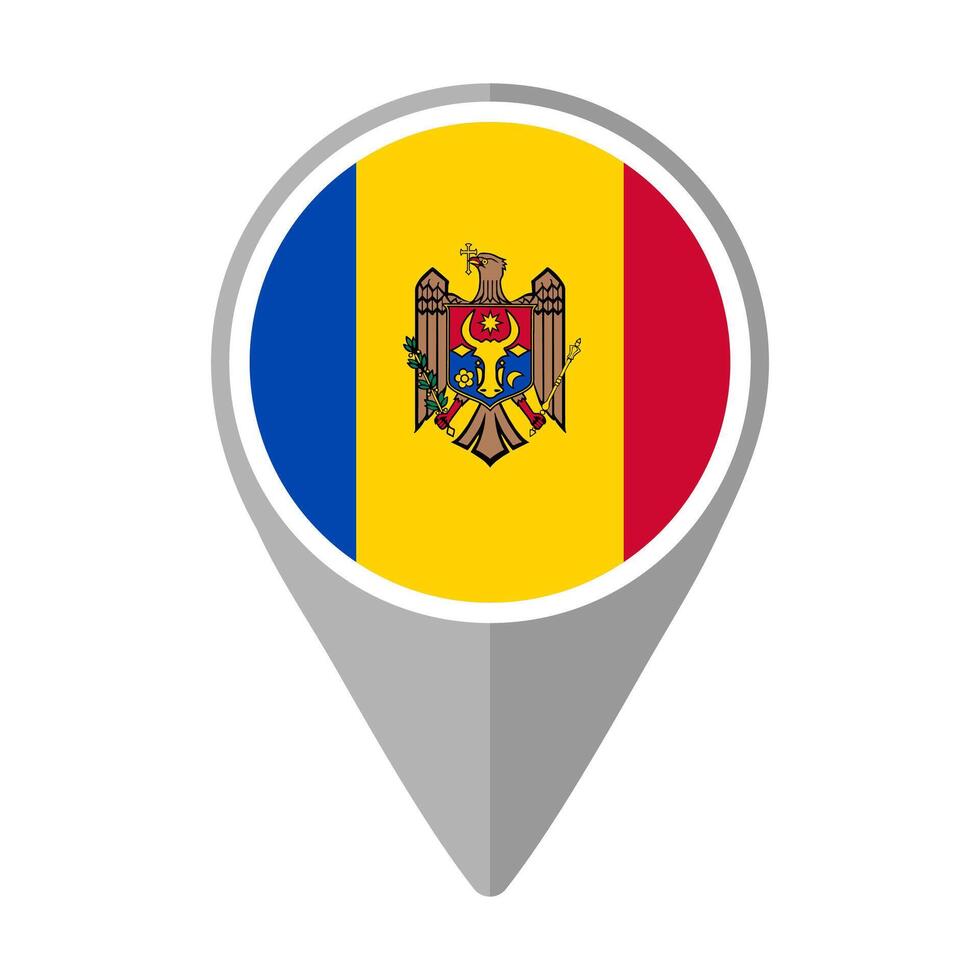 Moldova Flag on Location Pin vector