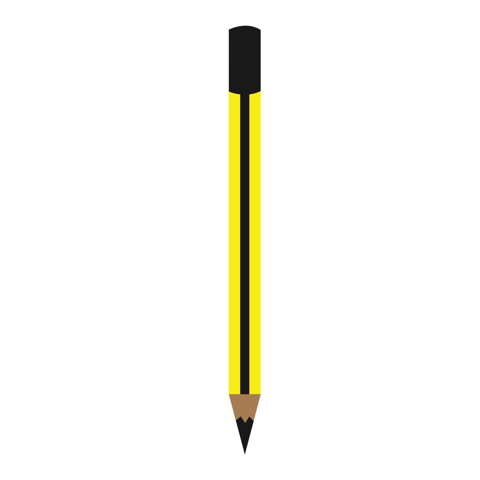 A yellow pencil with a black tip on a white background vector