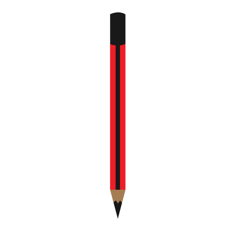 A red pencil with a black tip on a white background vector
