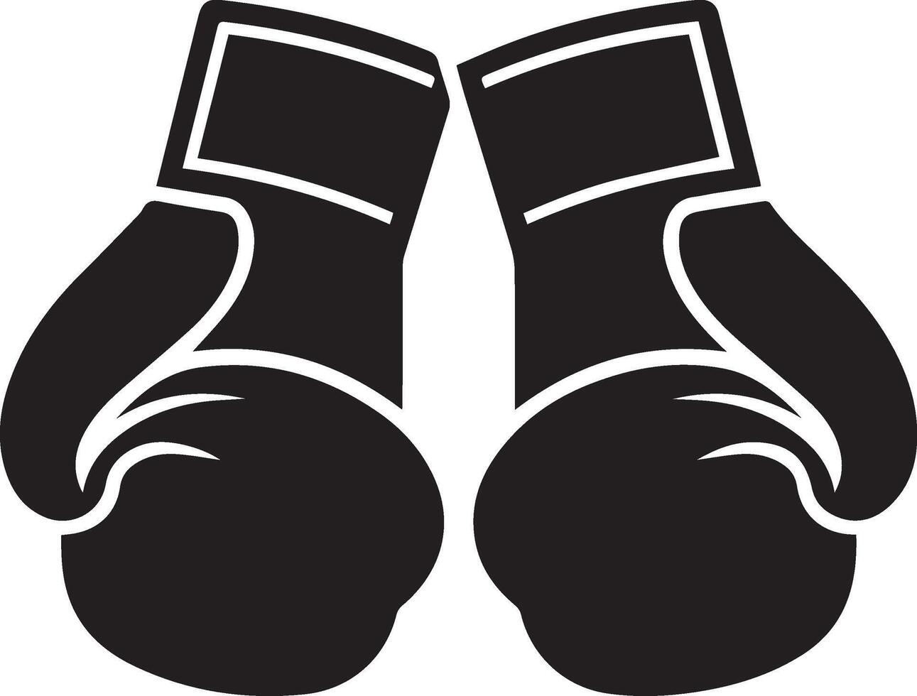 A silhouette image of the Boxing gloves vector