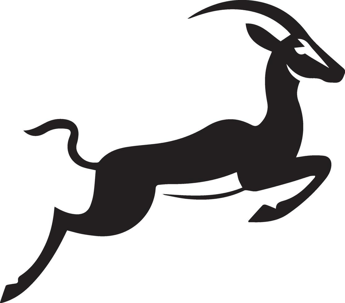 A silhouette image of a Gazelle logo style with a white background vector