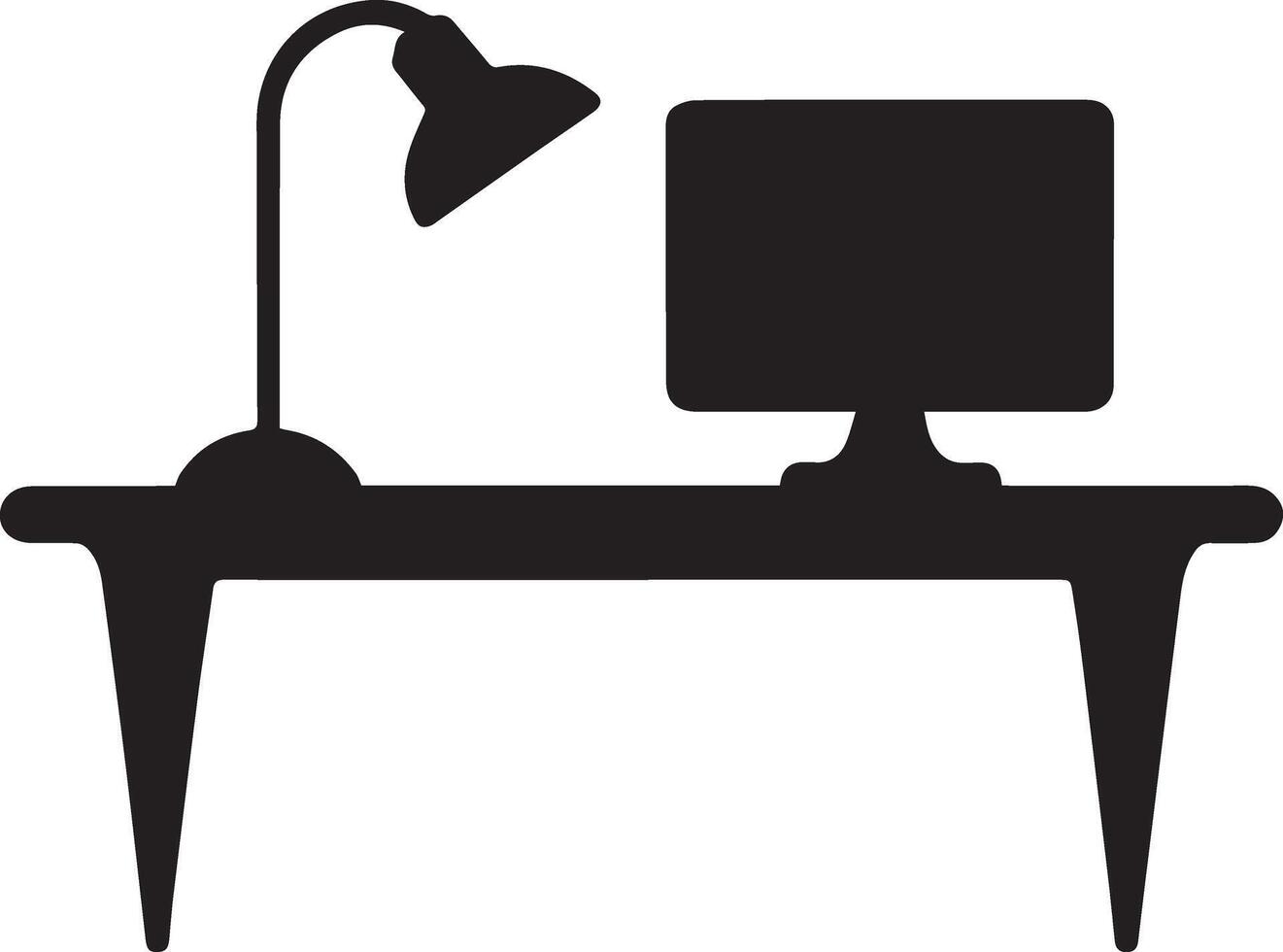 Desktop or workplace silhouette icon. vector