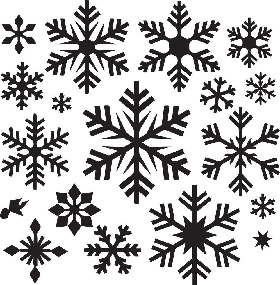 A different snowflakes Set with a white background vector