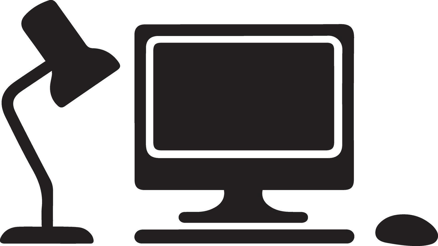 A Desktop or workplace silhouette icon. with a white background vector