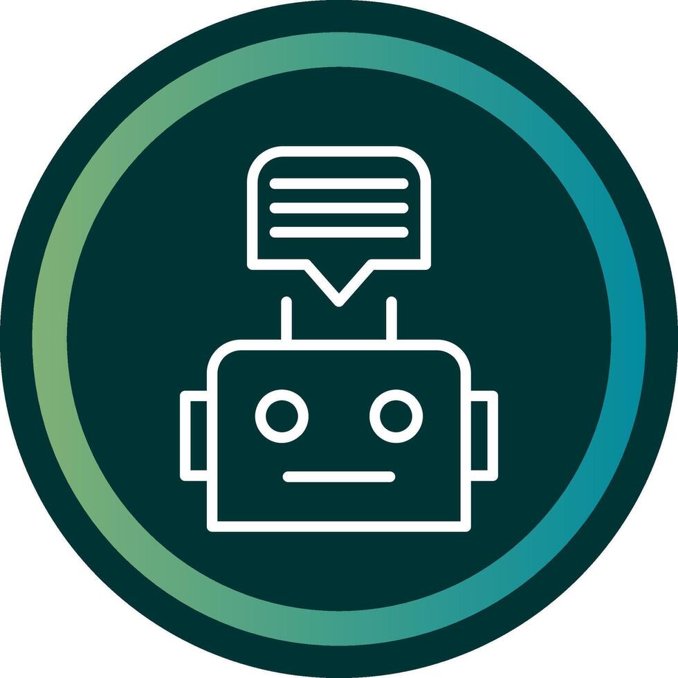 Chatbot Line double Gredient Circle vector