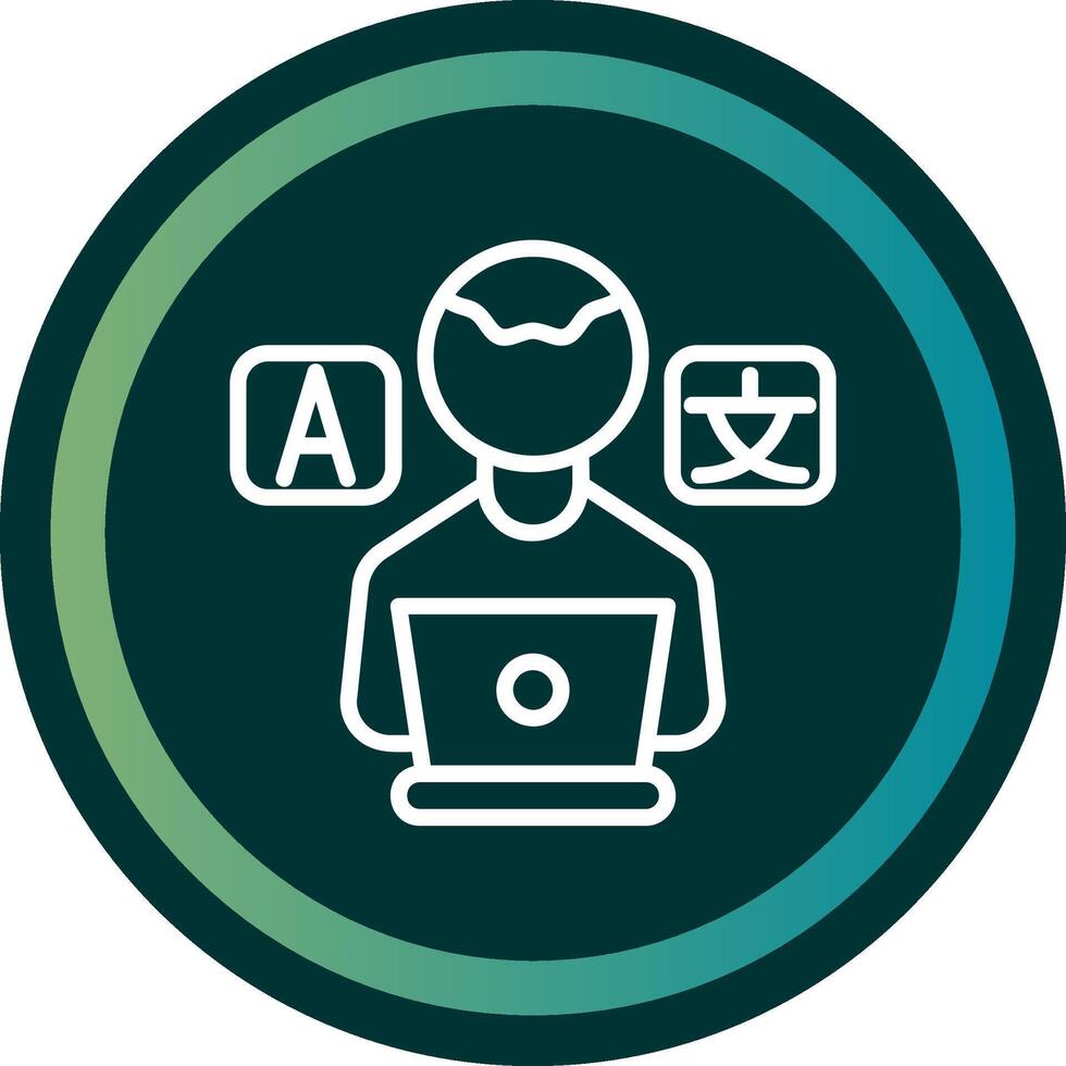 Freelance Translator Line double Gredient Circle vector