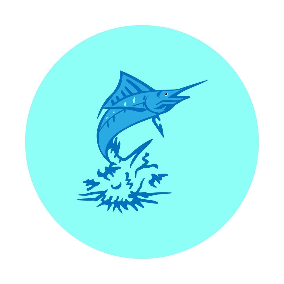 simple bluemarlin fish design vector