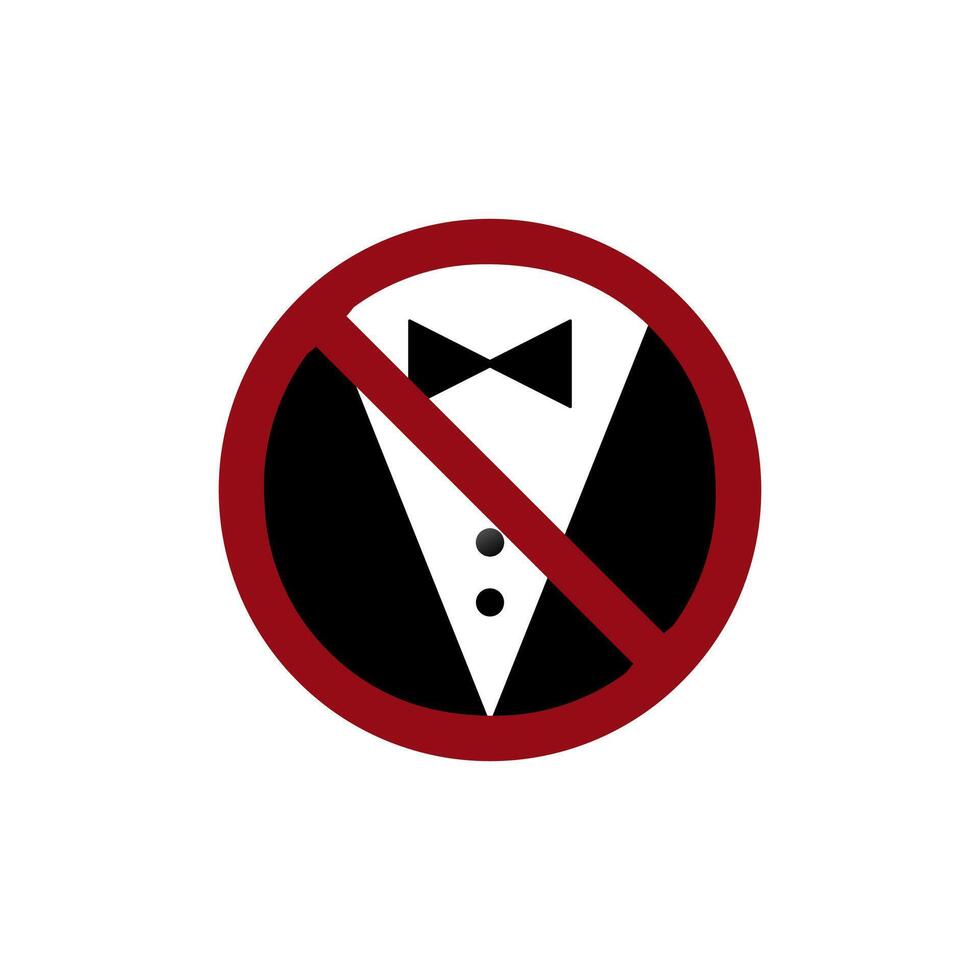 Ban dresscode icon. Forbidden icon sign. vector