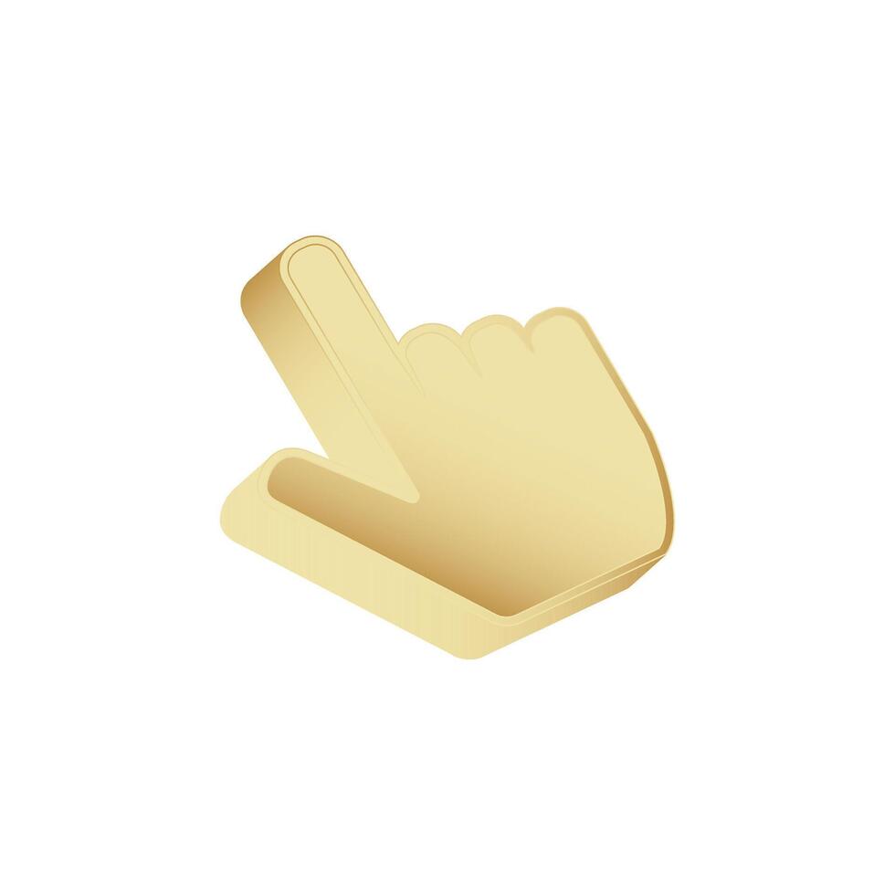 Golden hand cursor for computer. vector