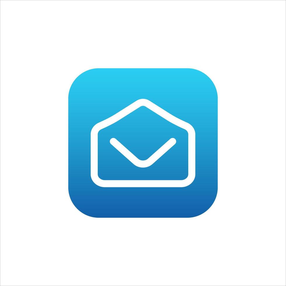 Modern email icon for mobile phone. Icon of envelope with gradient effect. vector