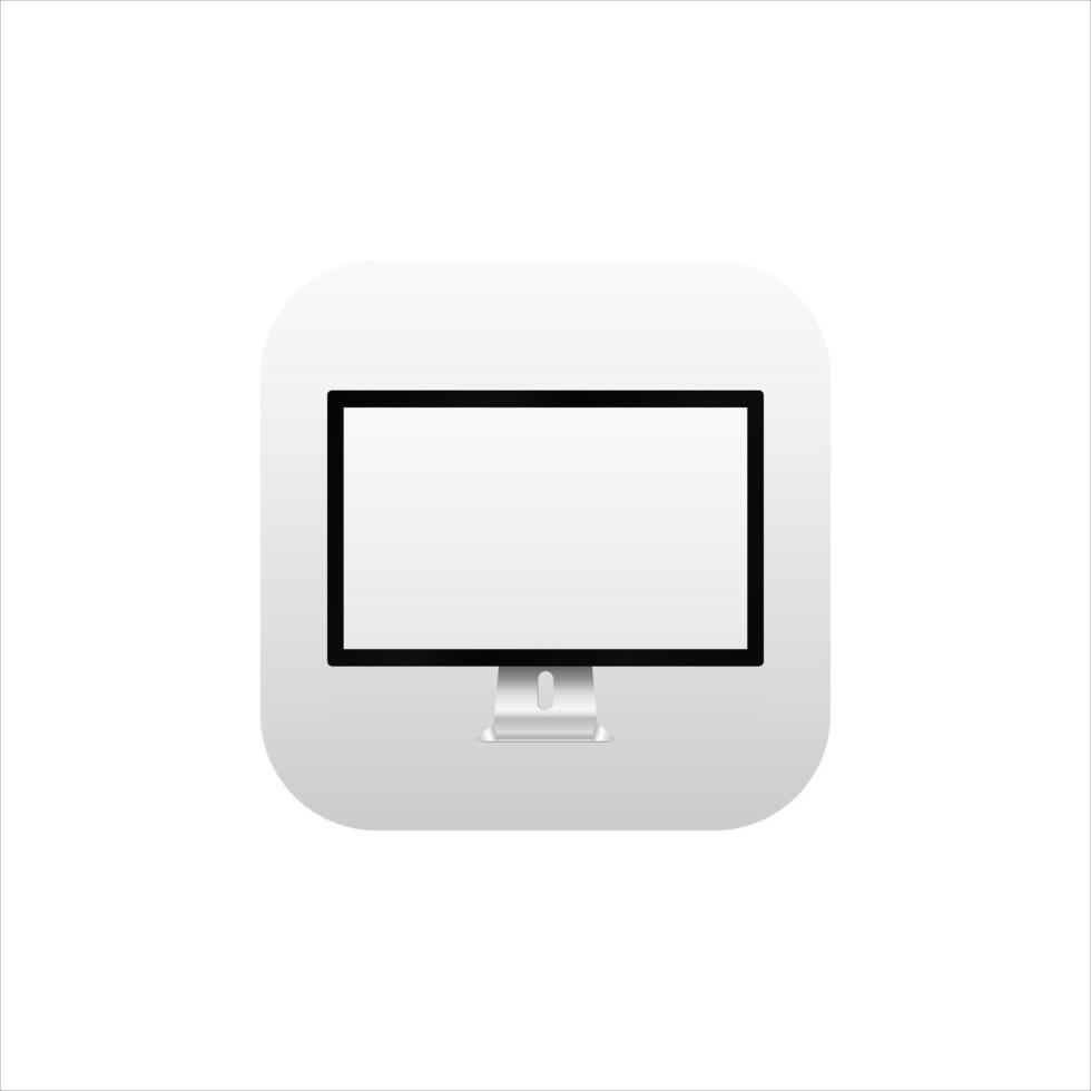 Computer symbol for mobile application in white modern style with gradient. vector