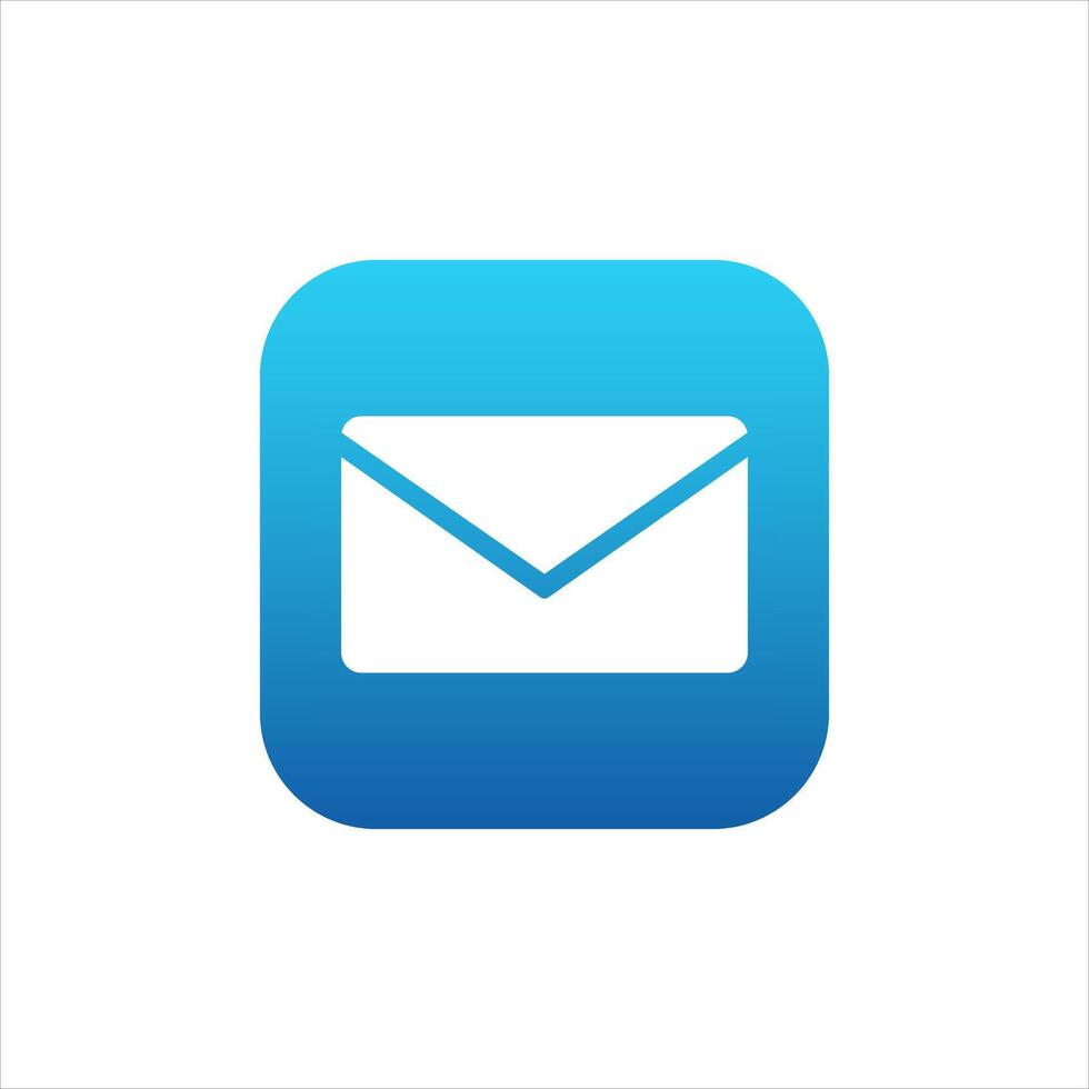 Mail application icon for mobile phone. Email logo with blue gradient. vector