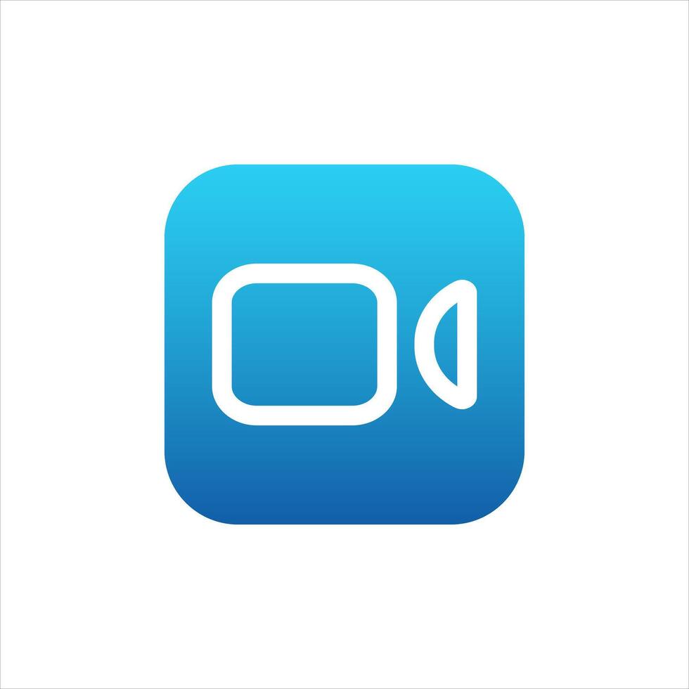 Icon of call application in blue color with gradient for mobile phone. vector