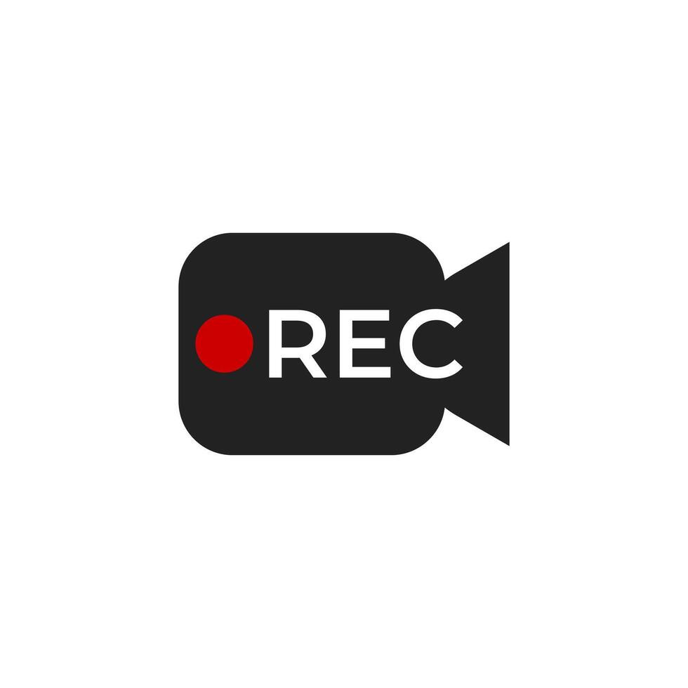 Rec indicator for live recording. vector
