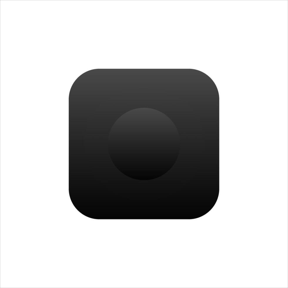 Dark sun application icon for mobile phones in retro and minimalistic style. vector