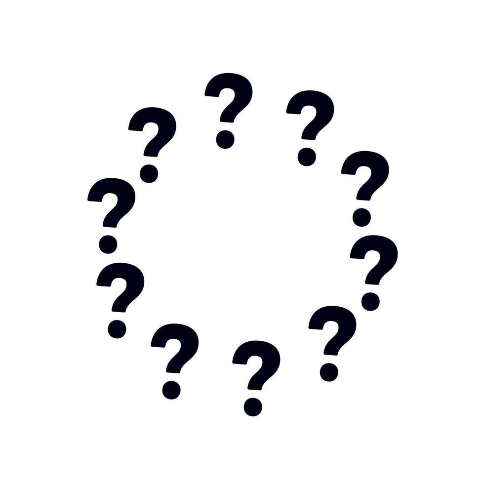 Question mark circle frame. vector