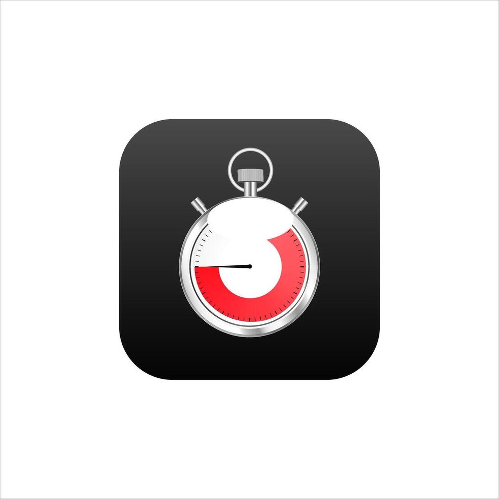 Timer icon for mobile application in black modern style with gradient. vector