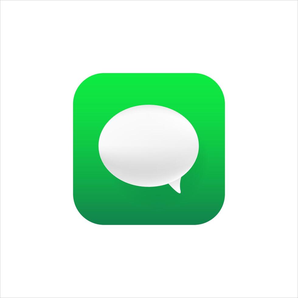 Icon of mail application in green color with gradient for mobile phone. vector