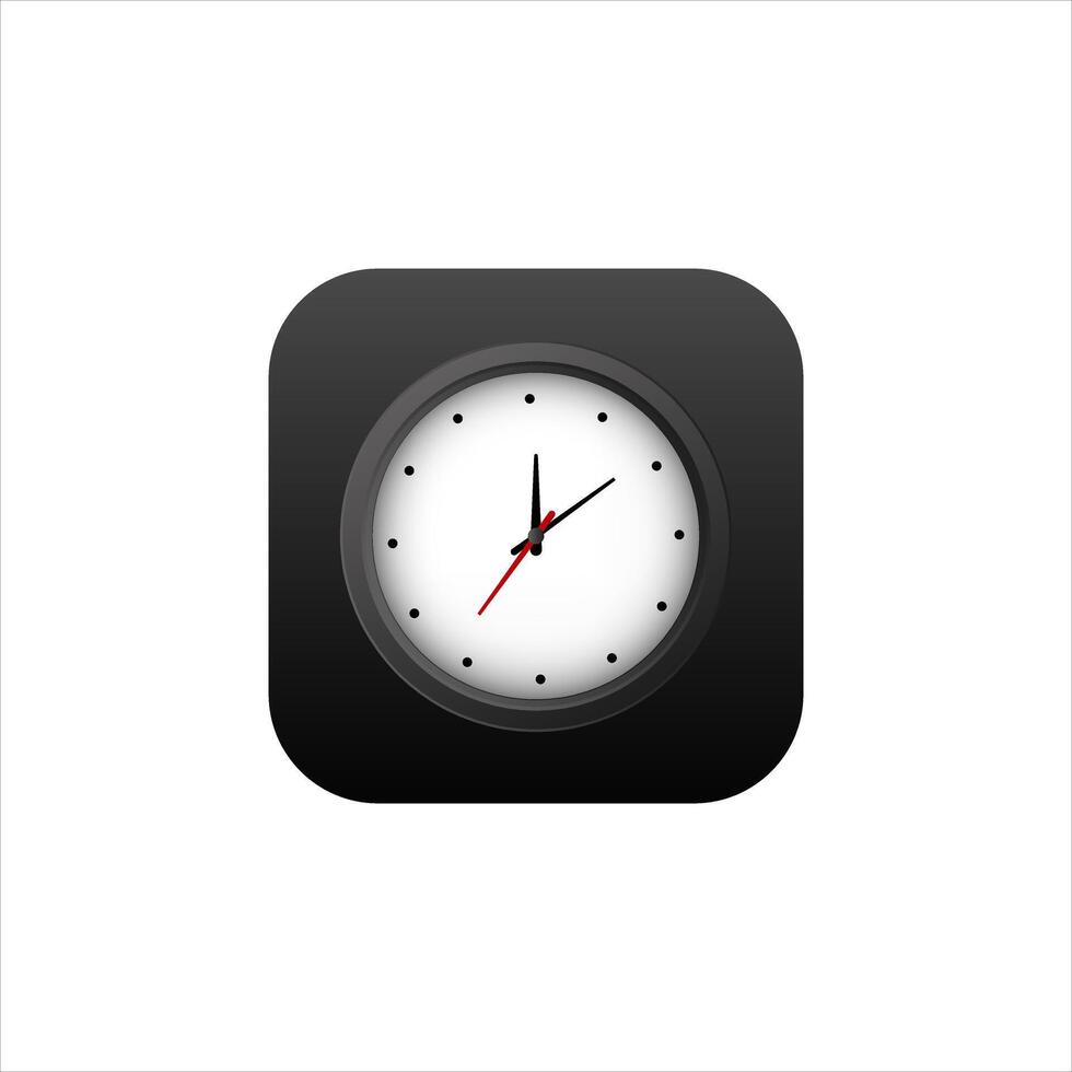 Watch icon for mobile application in black modern style with gradient. vector