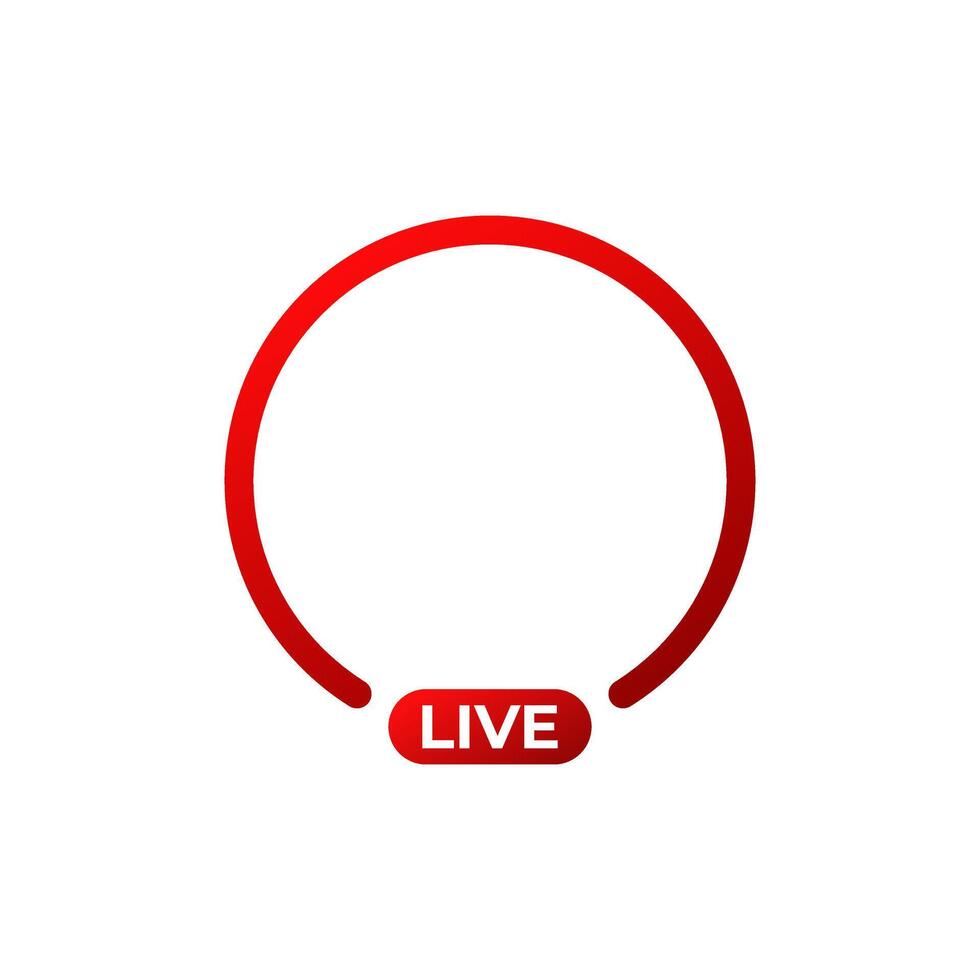 Red live broadcast logo. vector