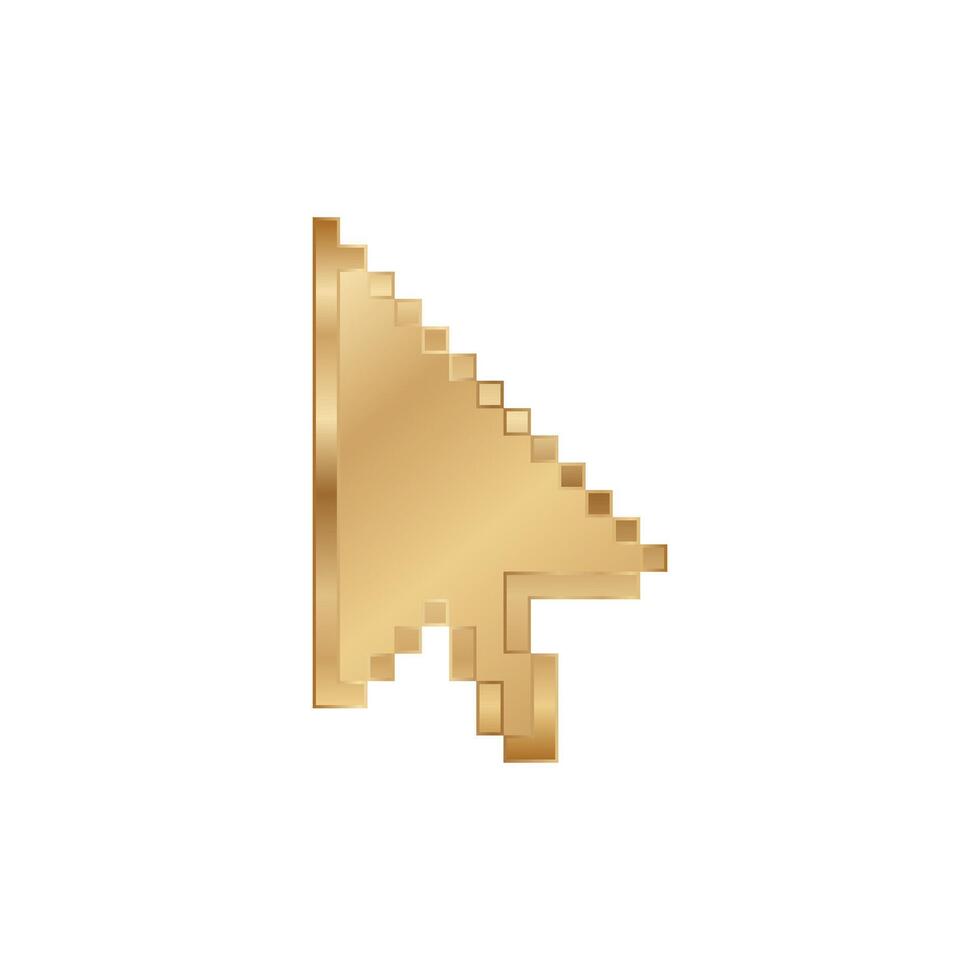 Golden cursor for computer. vector