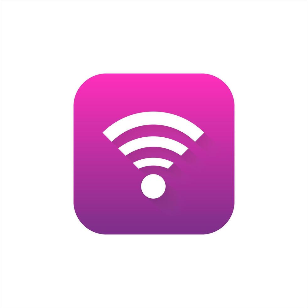 Internet application icon for mobile phone. Wifi logo with purple gradient. vector